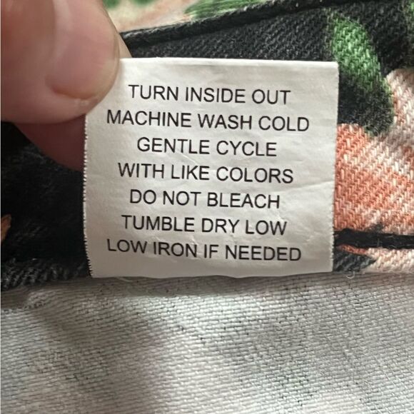 Tinseltown Floral Denim Jeans Black Pink Size 5 - Picture 7 of 7